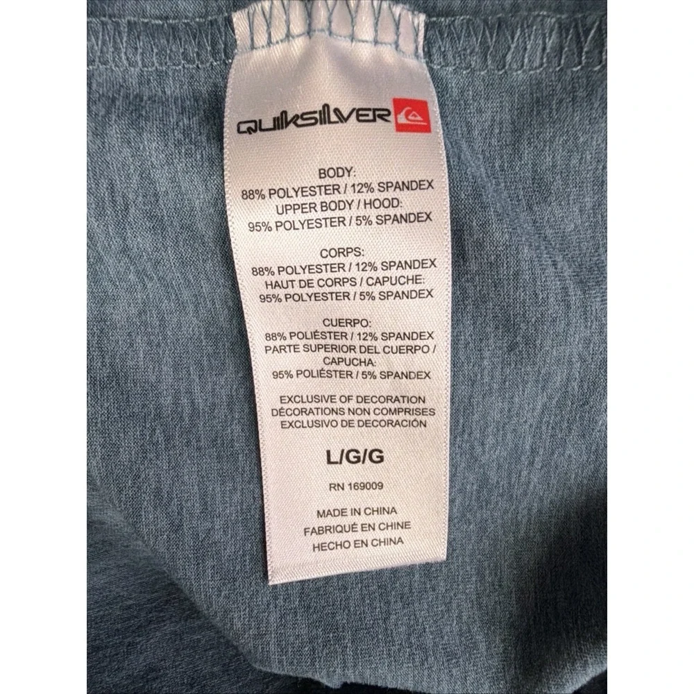 NWOT Quicksilver Men's L Fleece Lined Full Zip Hoodie Surf Coastal Blue MSRP $70